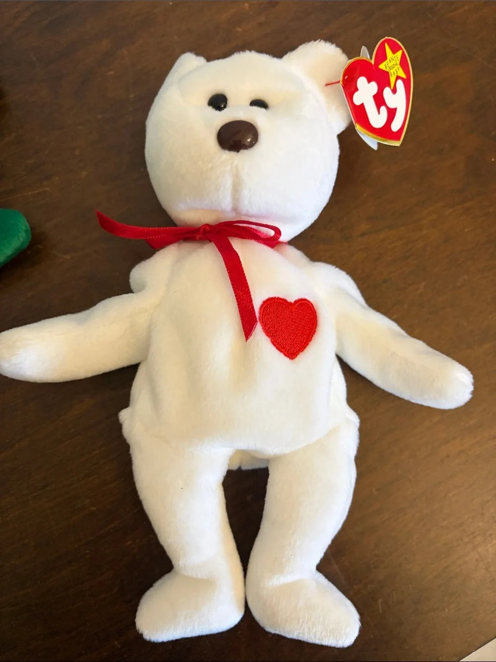 Ty Plush Teddy Bear Trio - Green, White, Brown